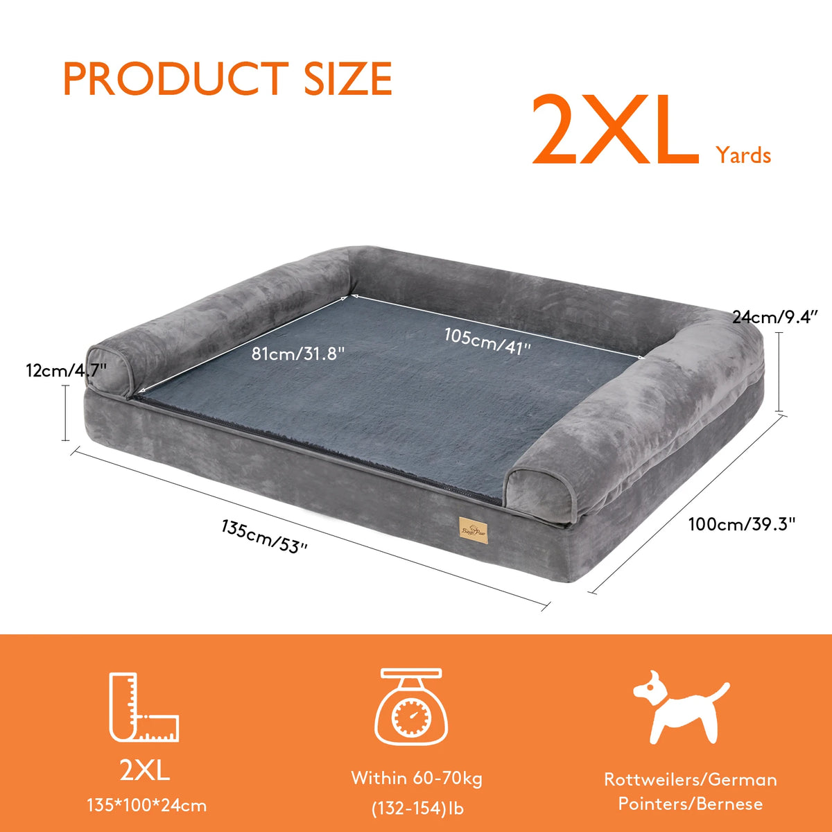 BINGOPAW Orthopedic Dog Bed With Removable Washable Cushion Cover
