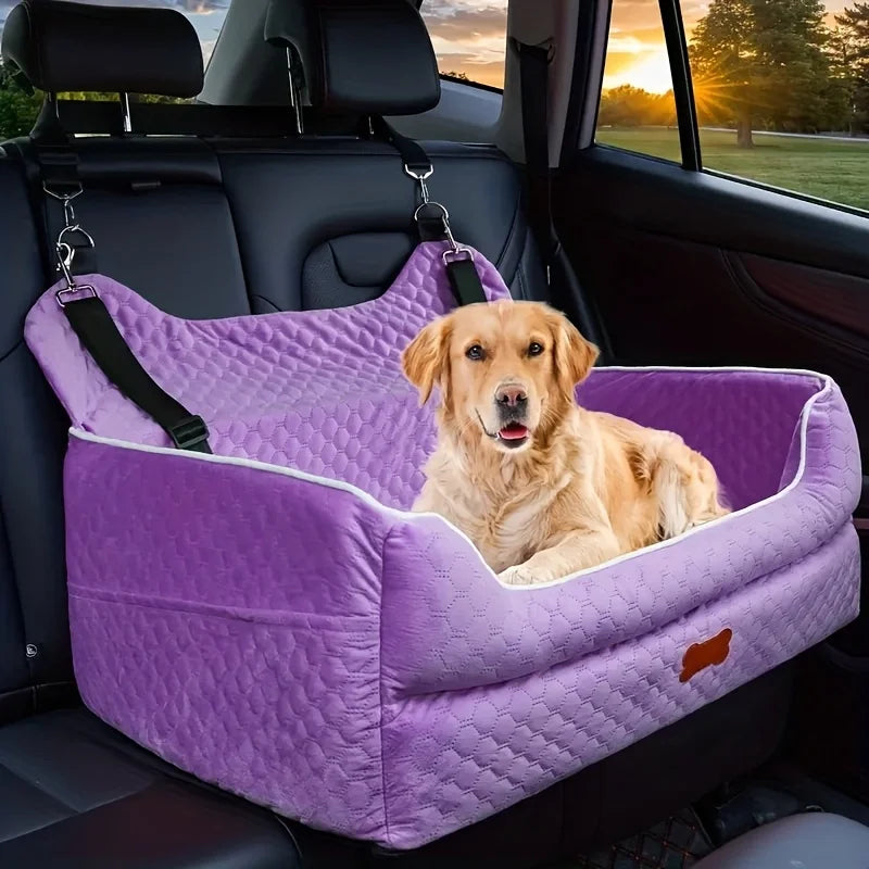 Dog Car Seat Booster Cushion With Memory Foam Storage Bag