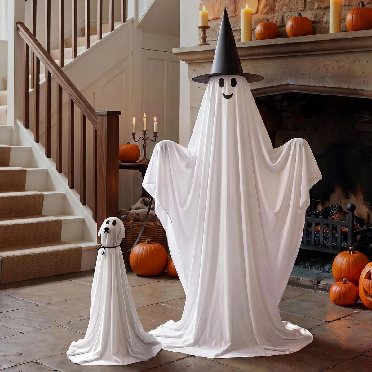 Joyfy Halloween Ghost and Dog Decorations With LED Lights