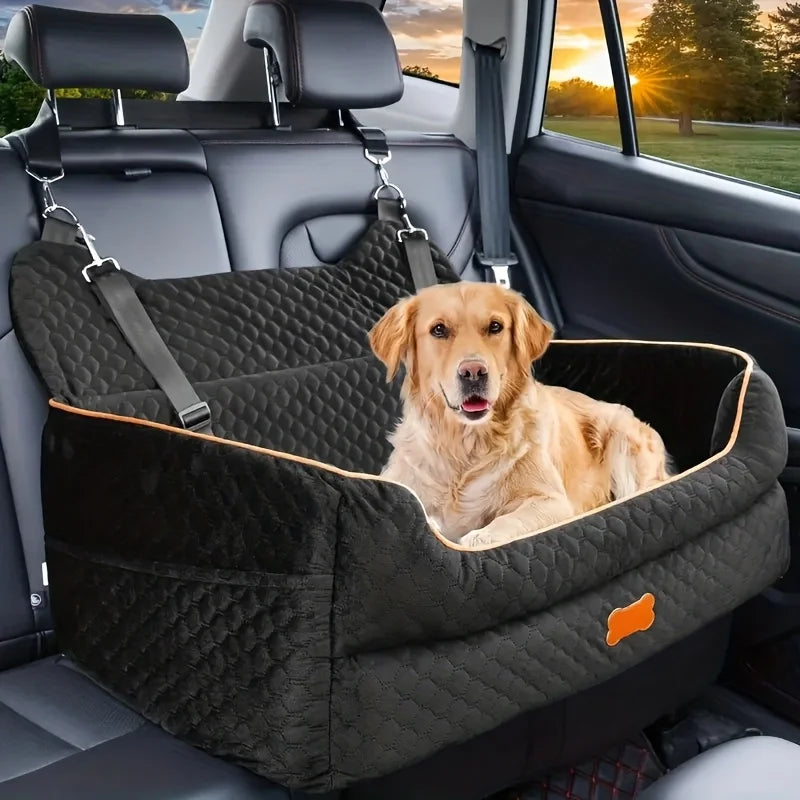 Dog Car Seat Booster Cushion With Memory Foam Storage Bag