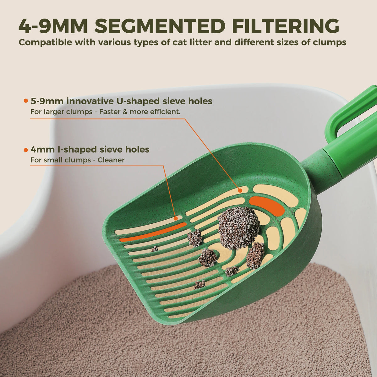 Cactus Cat Litter Scoop Set With Holder And Bag Storage