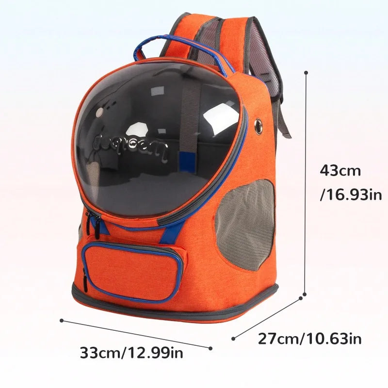 Foldable Breathable Transparent Pet Carrier Backpack for Cats and Dogs