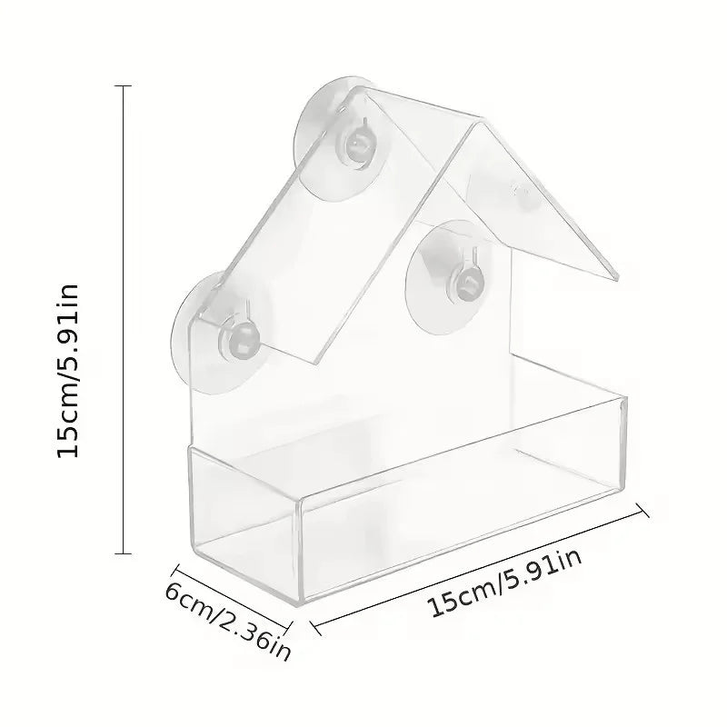 Clear Window Bird Feeder With Strong Suction Cups For Birds