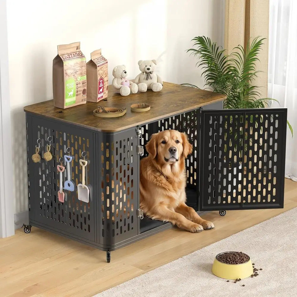 Heavy Duty Chewproof Indoor Dog Crate With Lockable Kennel