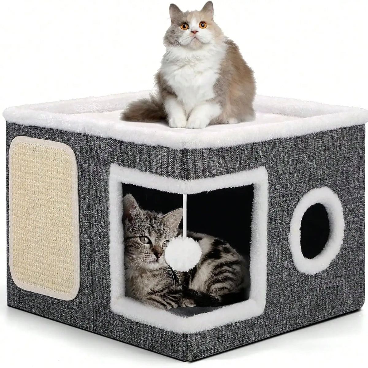 Cozy Indoor Cat House With Large Entrance And Soft Cushion