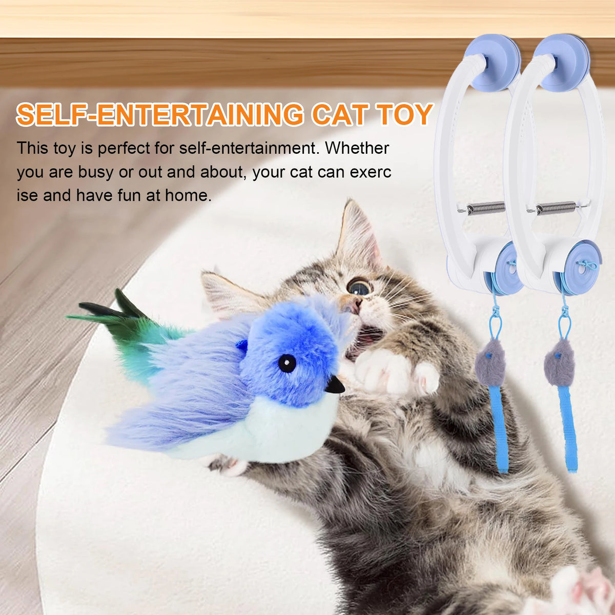 ATUOTIN Interactive Feather Cat Teaser Toy for Play and Exercise