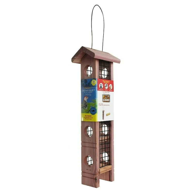 Cedar Wild Bird Suet Plug Feeder for Suet Dough Plugs