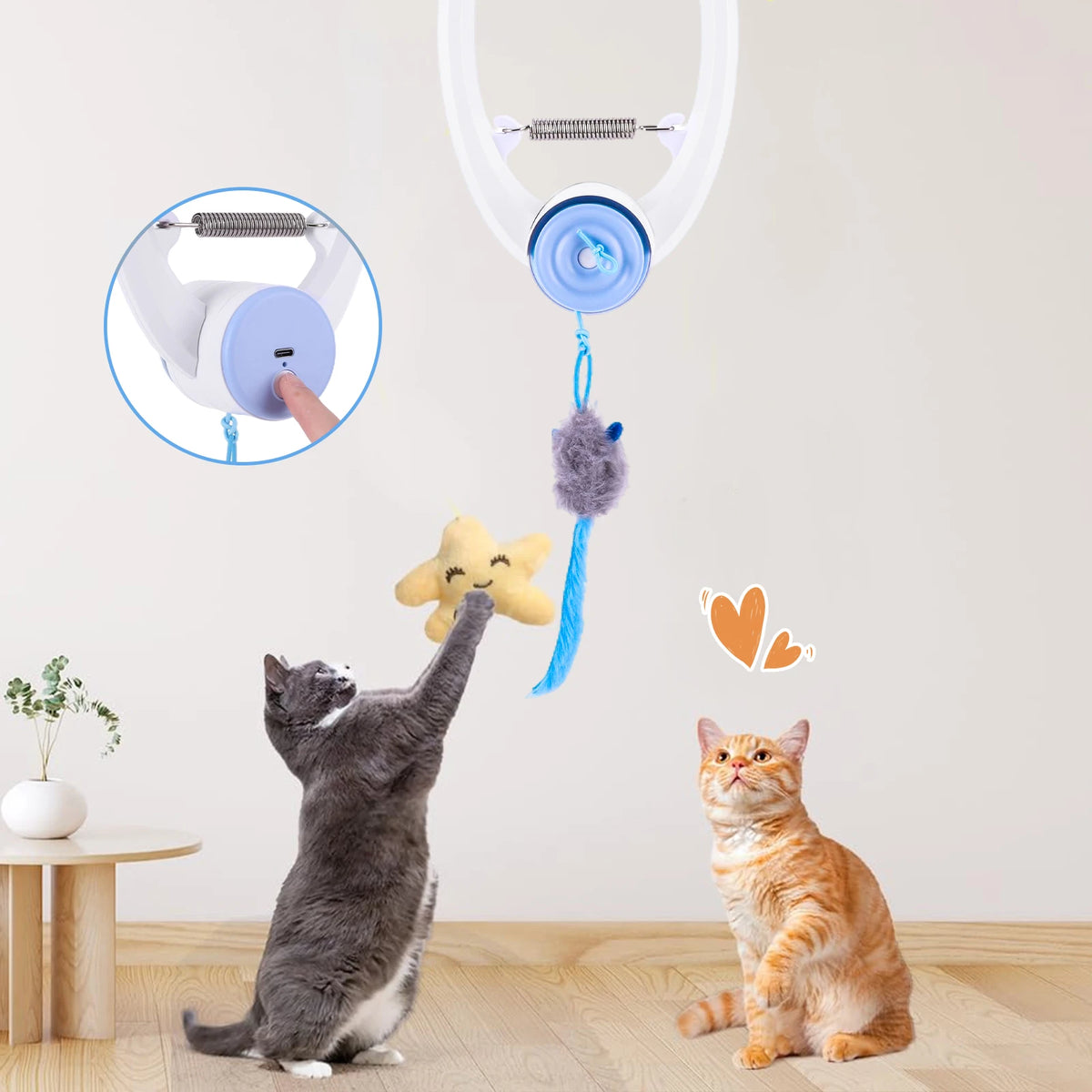 ATUOTIN Interactive Feather Cat Teaser Toy for Play and Exercise