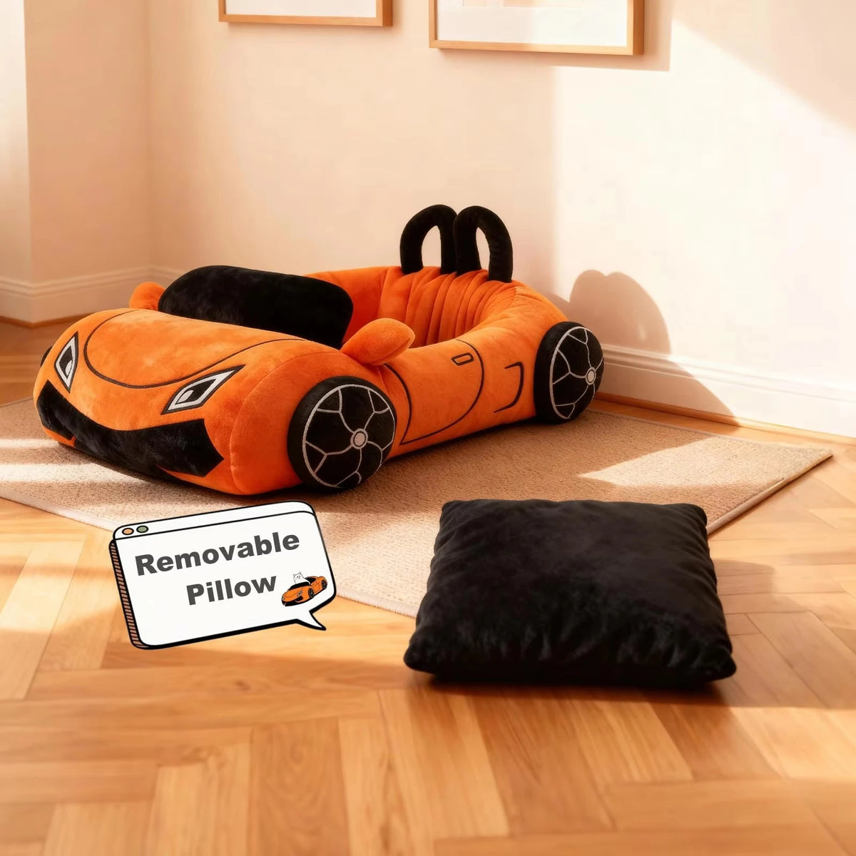 CWV Cozy Supercar Cat Bed With Soft Washable Pillow