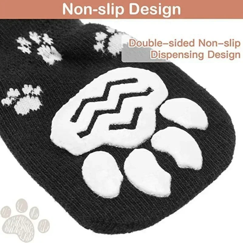Comfortable Adjustable Non Slip Dog Socks for Indoor Paw Protection