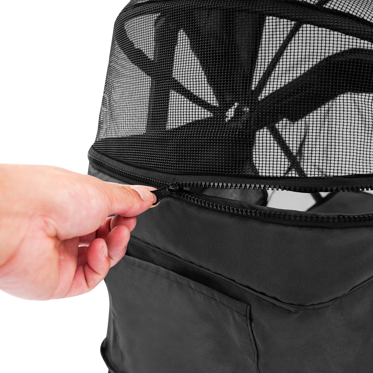 Foldable Pet Travel Stroller with Ventilated Mesh and Cup Holder