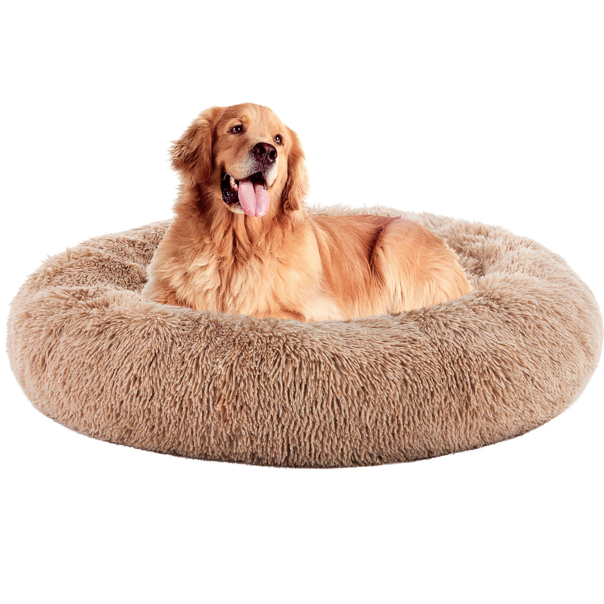 MCQ Plush Faux Fur Cuddler Bed Cozy Non Slip Washable Dog Bed