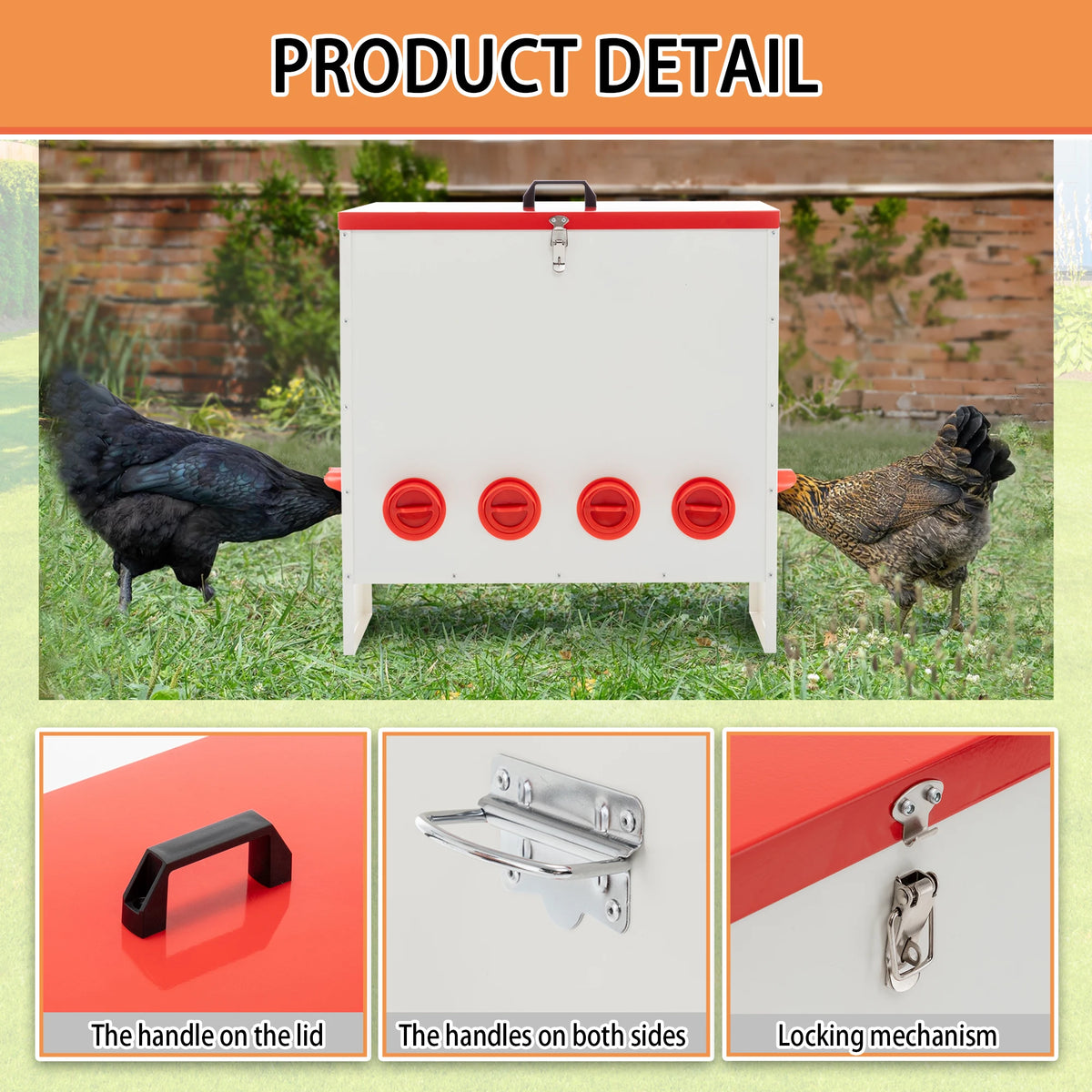 Rat Proof Metal Poultry Feeder With No Waste Design