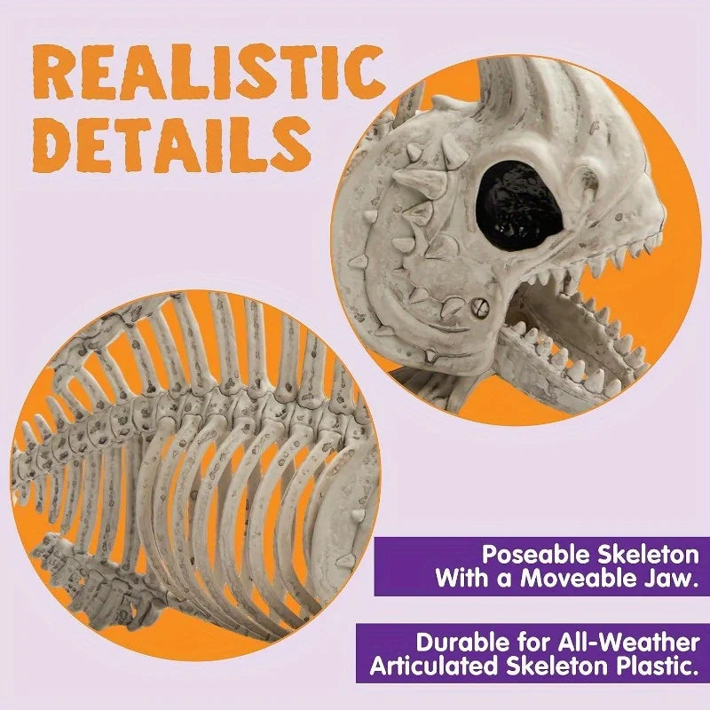 Poseable Fish Skeleton Halloween Decor for Spooky Indoor Outdoor Parties