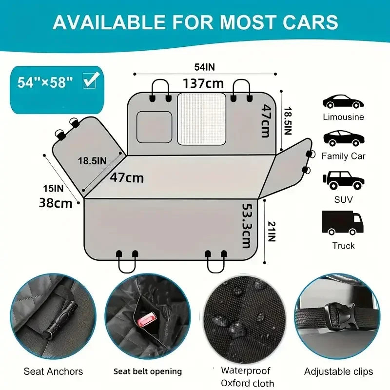 Waterproof Nonslip Dog Car Seat Cover Hammock for Pets
