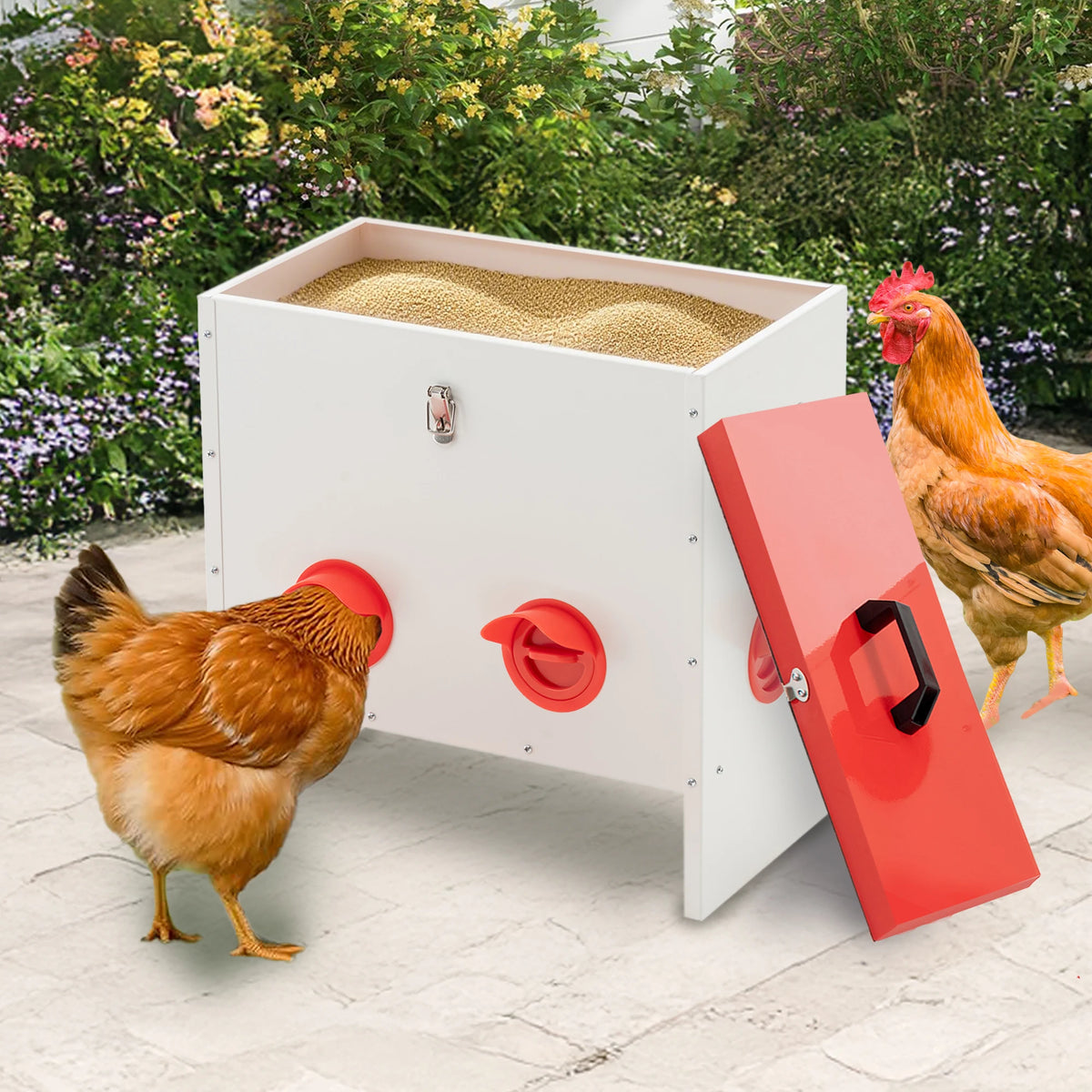 Rat Proof Metal Poultry Feeder With No Waste Design