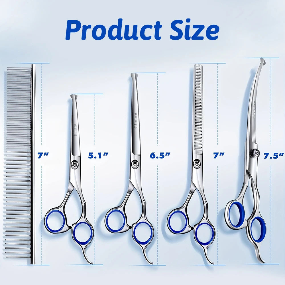 Seven In One Pet Grooming Scissors Set With Ceramic Coating