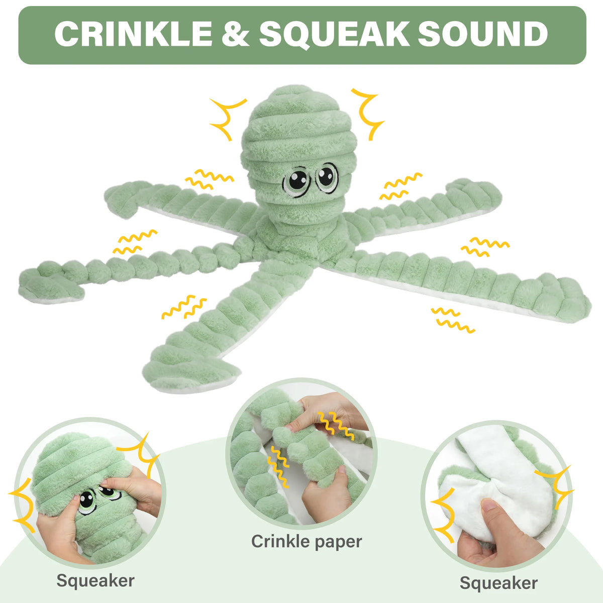 Octopus Plush Squeaky Dog Toy for Chewing and Interactive Play