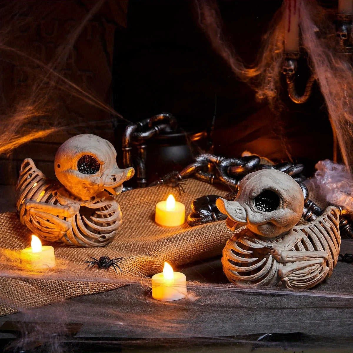 Halloween Duck Skeleton Decoration For Spooky Indoor And Outdoor Displays