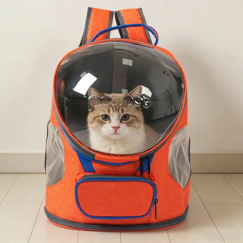 Foldable Breathable Transparent Pet Carrier Backpack for Cats and Dogs