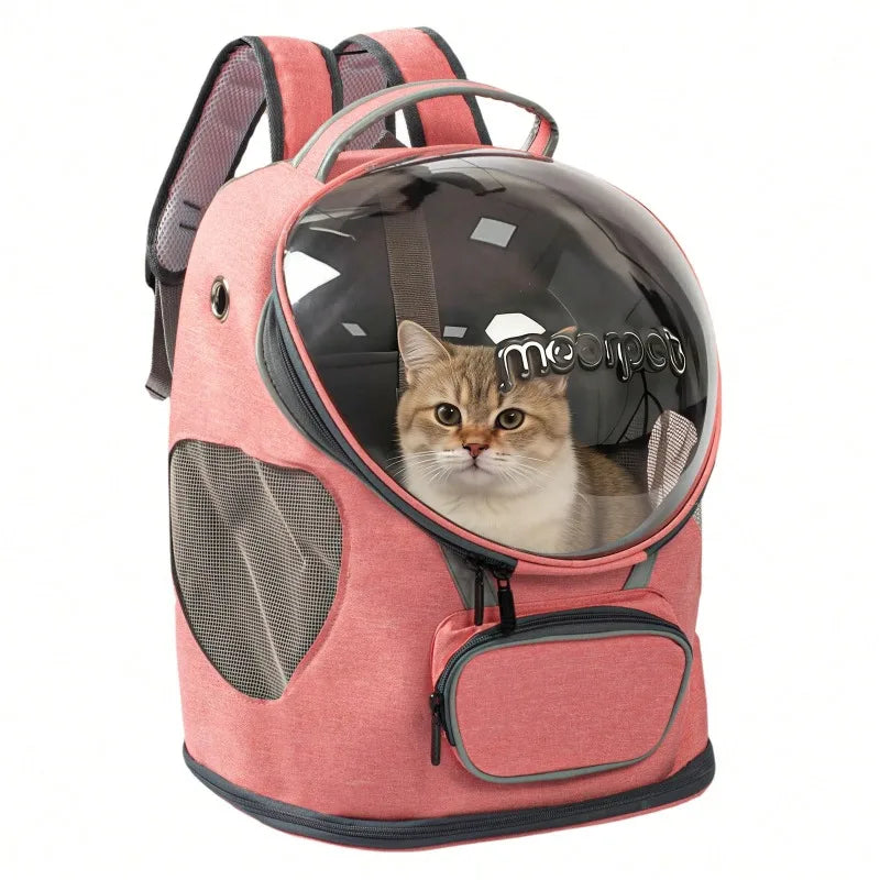 Foldable Breathable Transparent Pet Carrier Backpack for Cats and Dogs