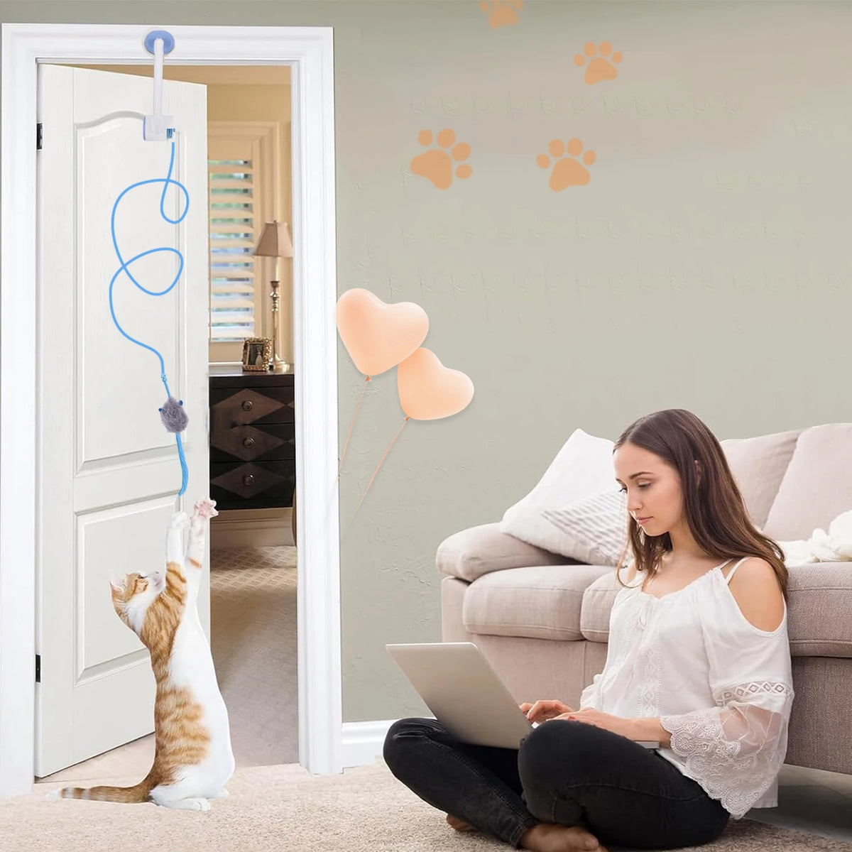 ATUOTIN Interactive Feather Cat Teaser Toy for Play and Exercise