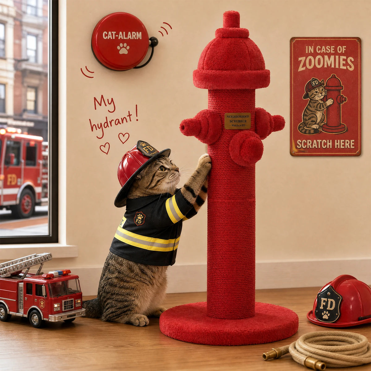 PAWZ Road Fire Hydrant Sisal Cat Scratching Post for Cats