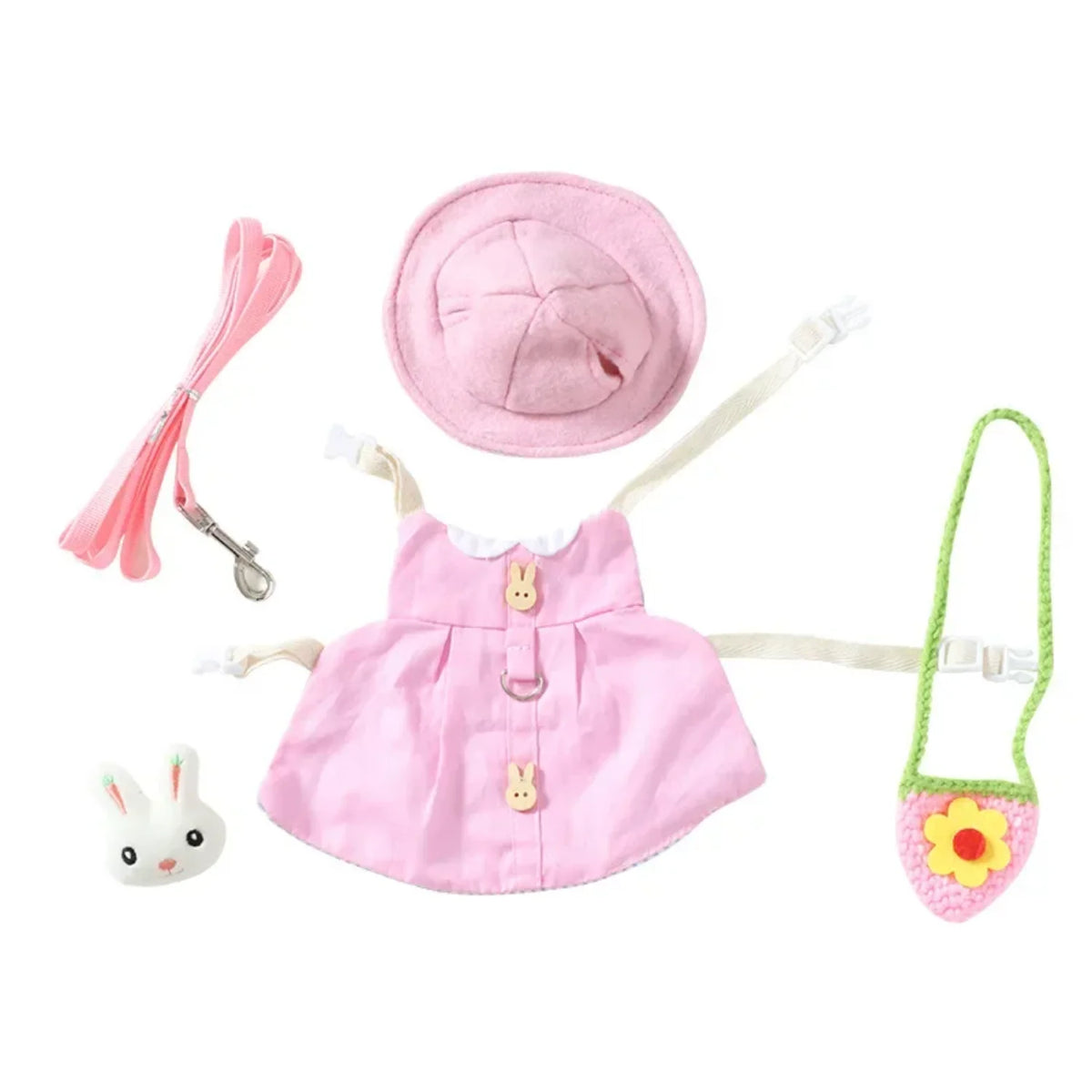 Small Pet Harness Leash Set For Rabbits And Guinea Pigs