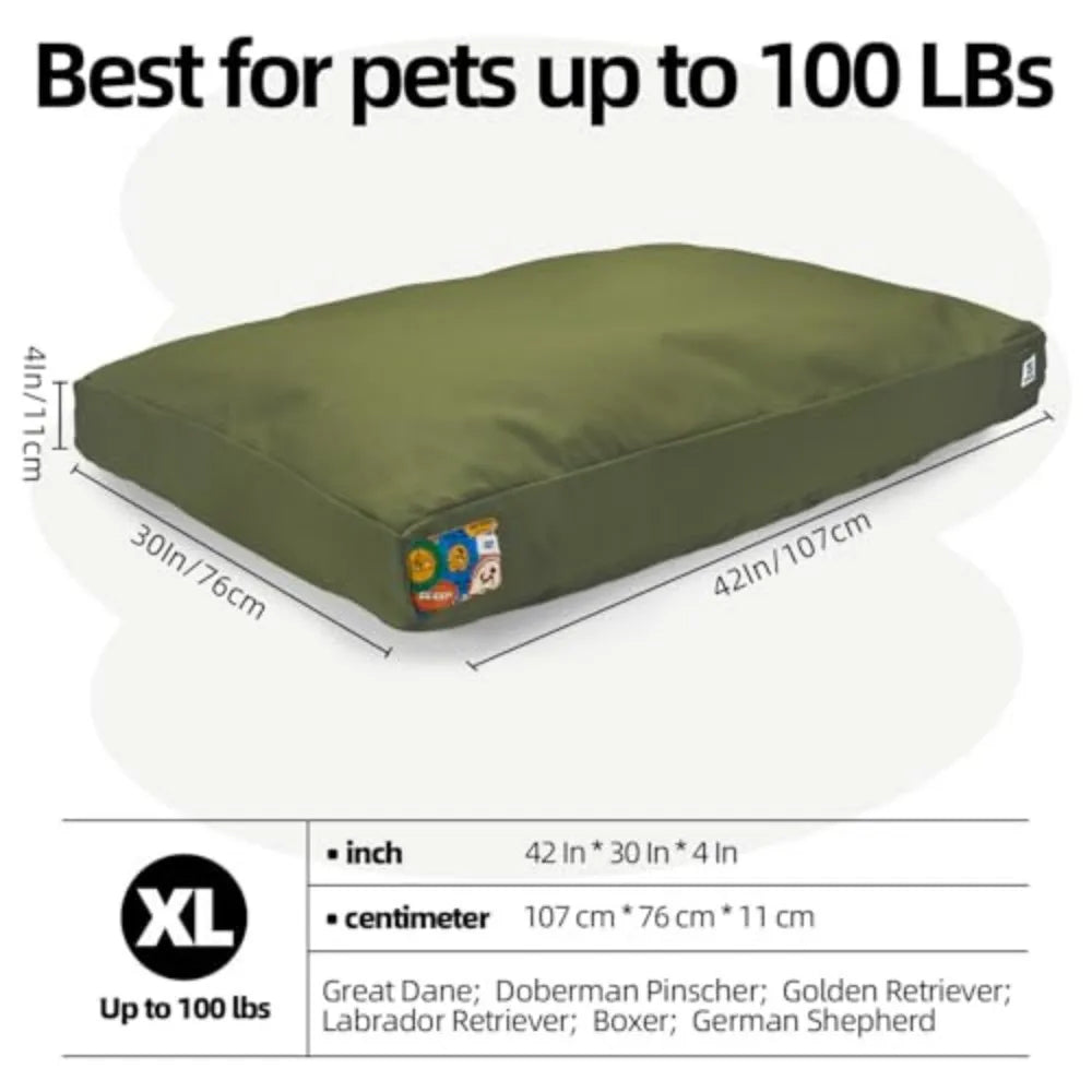 Indestructible Waterproof Canvas Dog Bed With Removable Washable Cover