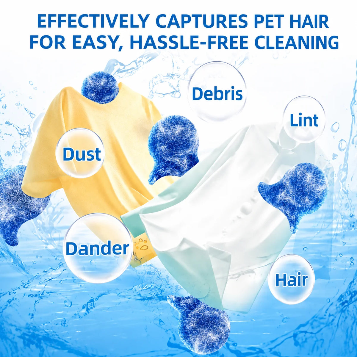 Reusable Pet Hair Remover for Laundry and Furniture Lint Catcher