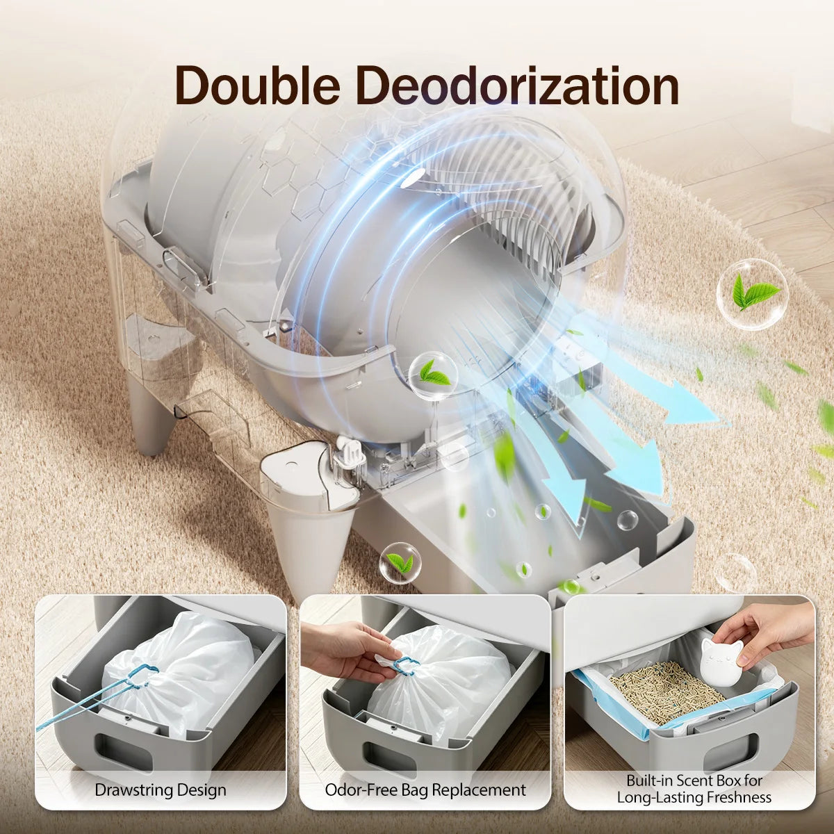 Smart Self Cleaning Automatic Enclosed Cat Litter Box