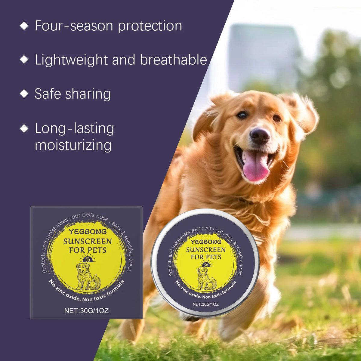 YEGBONG Pet Sunscreen Cream for Dog and Cat Skin Protection