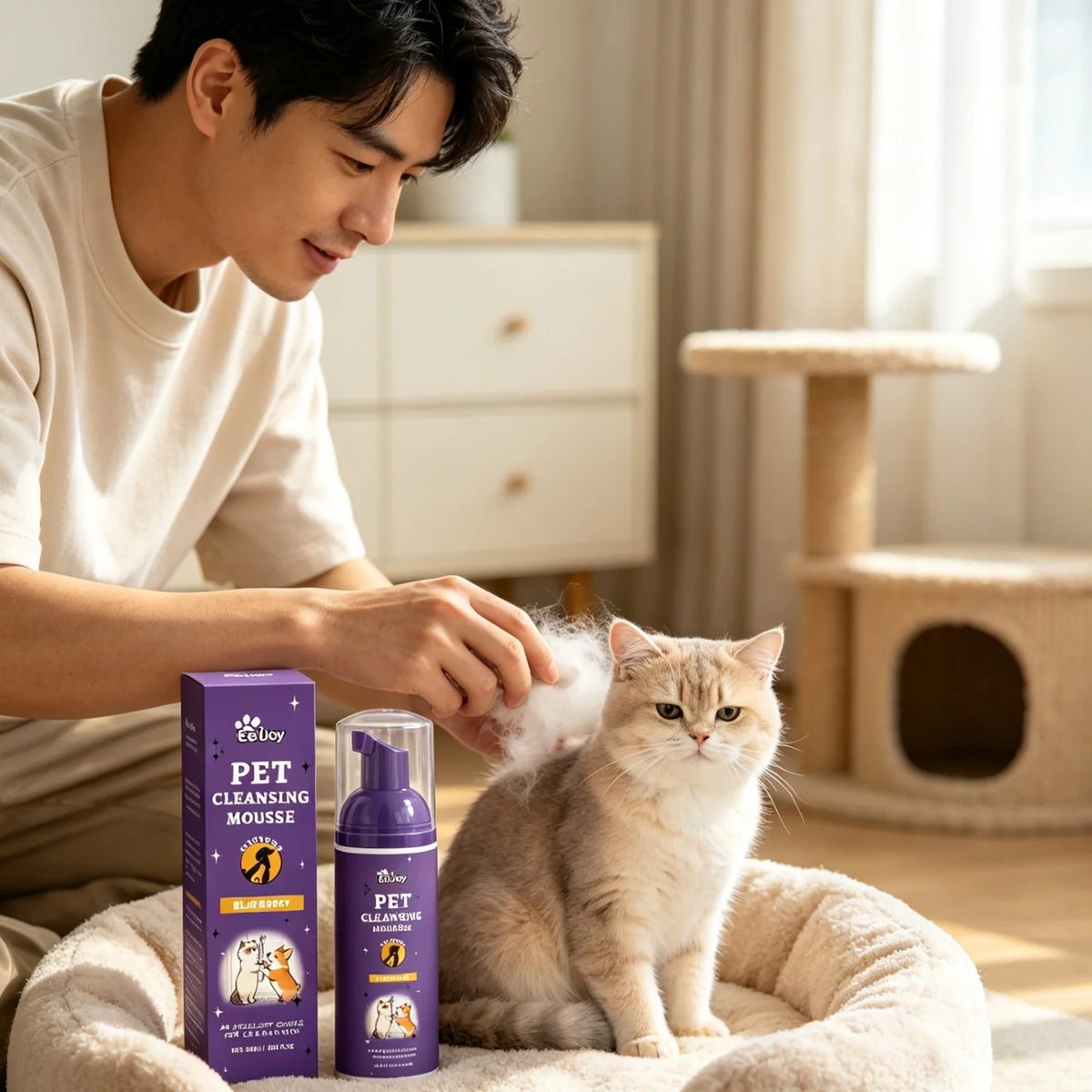 EelJoy Pet Grooming Foam Cleansing Odor Control for Soothing Skin