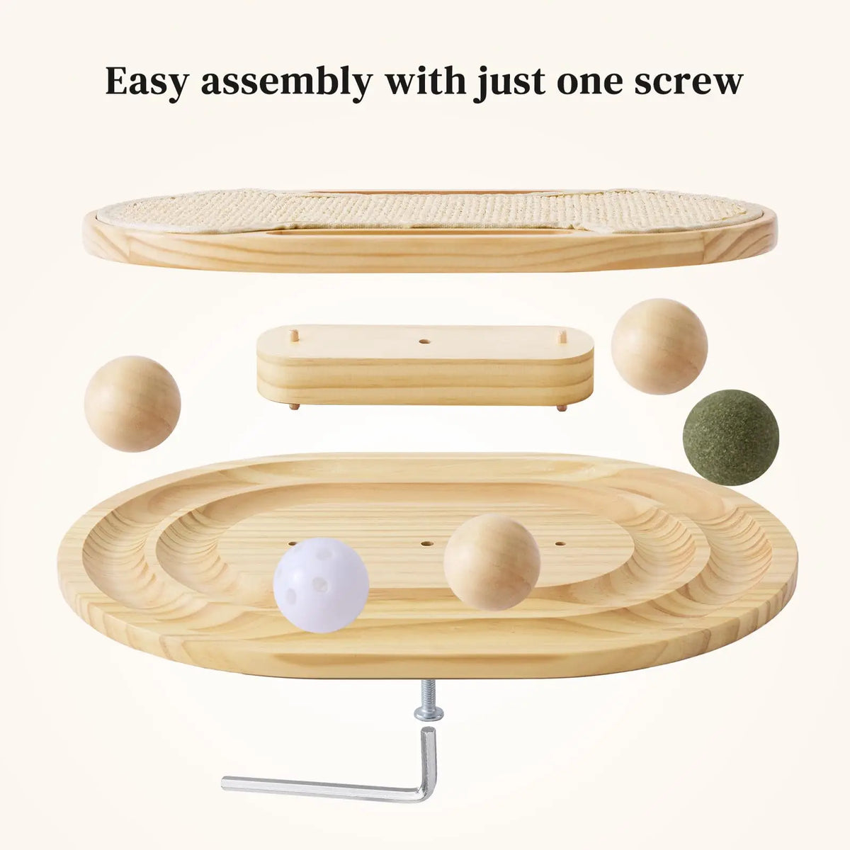 Cat Scratcher With Sisal Pad And Interactive Ball Track Toy
