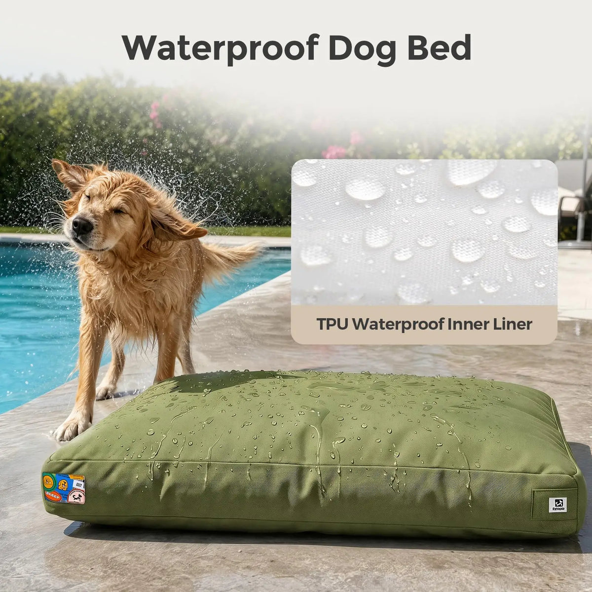 Indestructible Waterproof Canvas Dog Bed With Removable Washable Cover