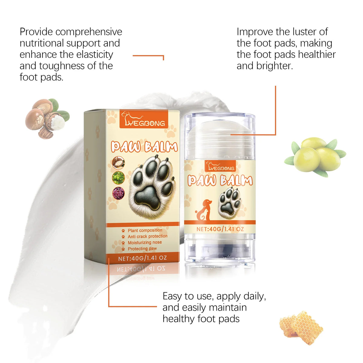 YEGBONG Moisturizing Paw Balm Stick for Dogs and Cats