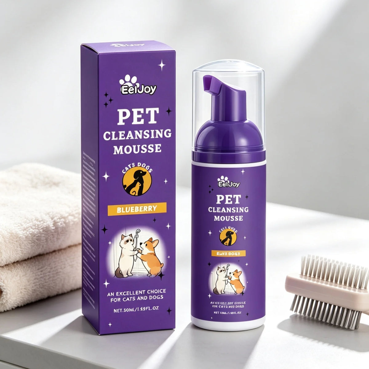 EelJoy Pet Grooming Foam Cleansing Odor Control for Soothing Skin