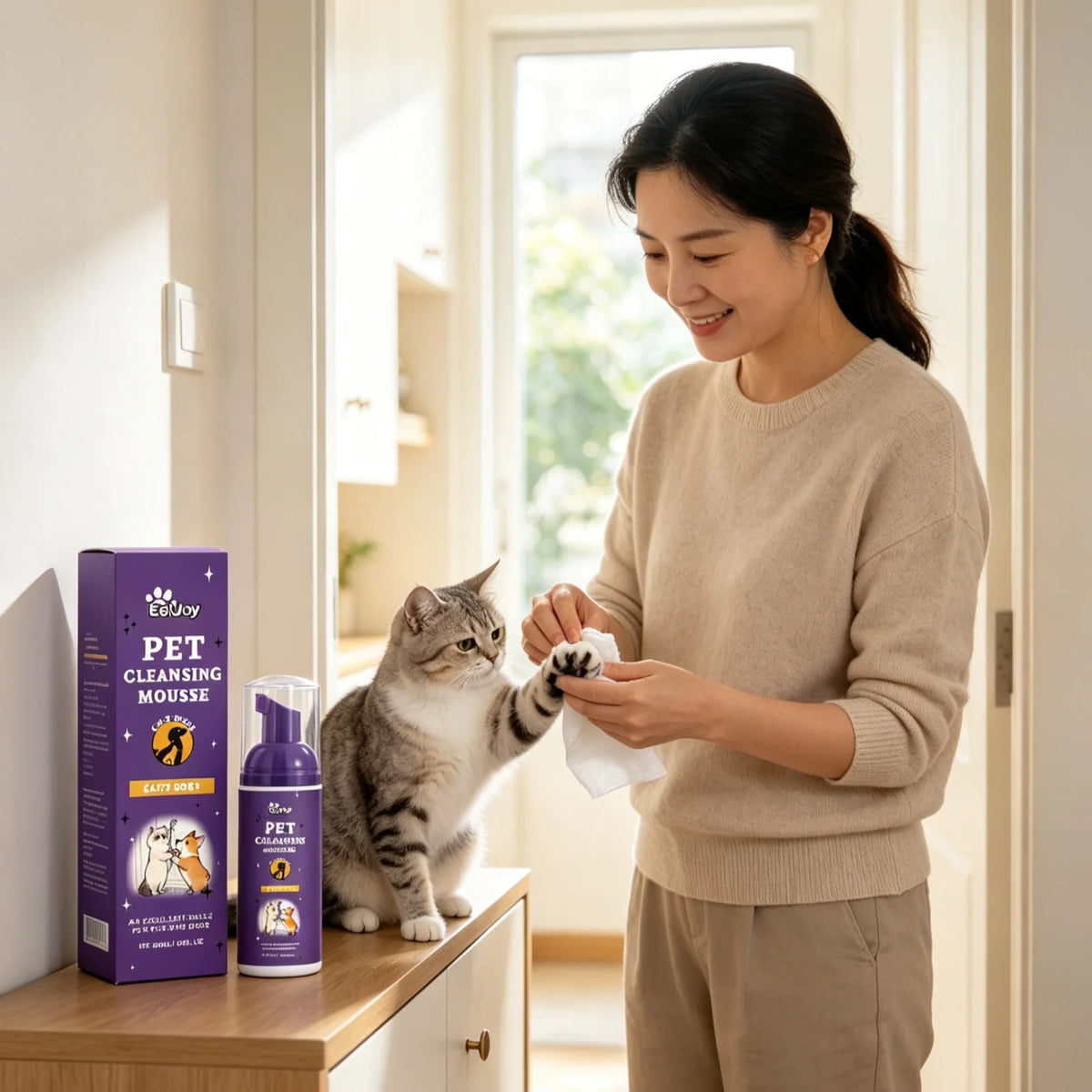 EelJoy Pet Grooming Foam Cleansing Odor Control for Soothing Skin