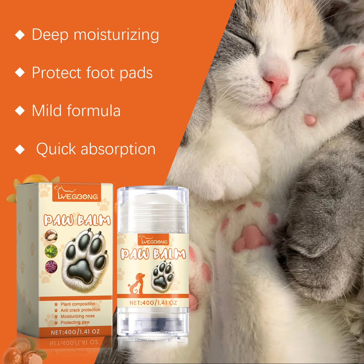 YEGBONG Moisturizing Paw Balm Stick for Dogs and Cats