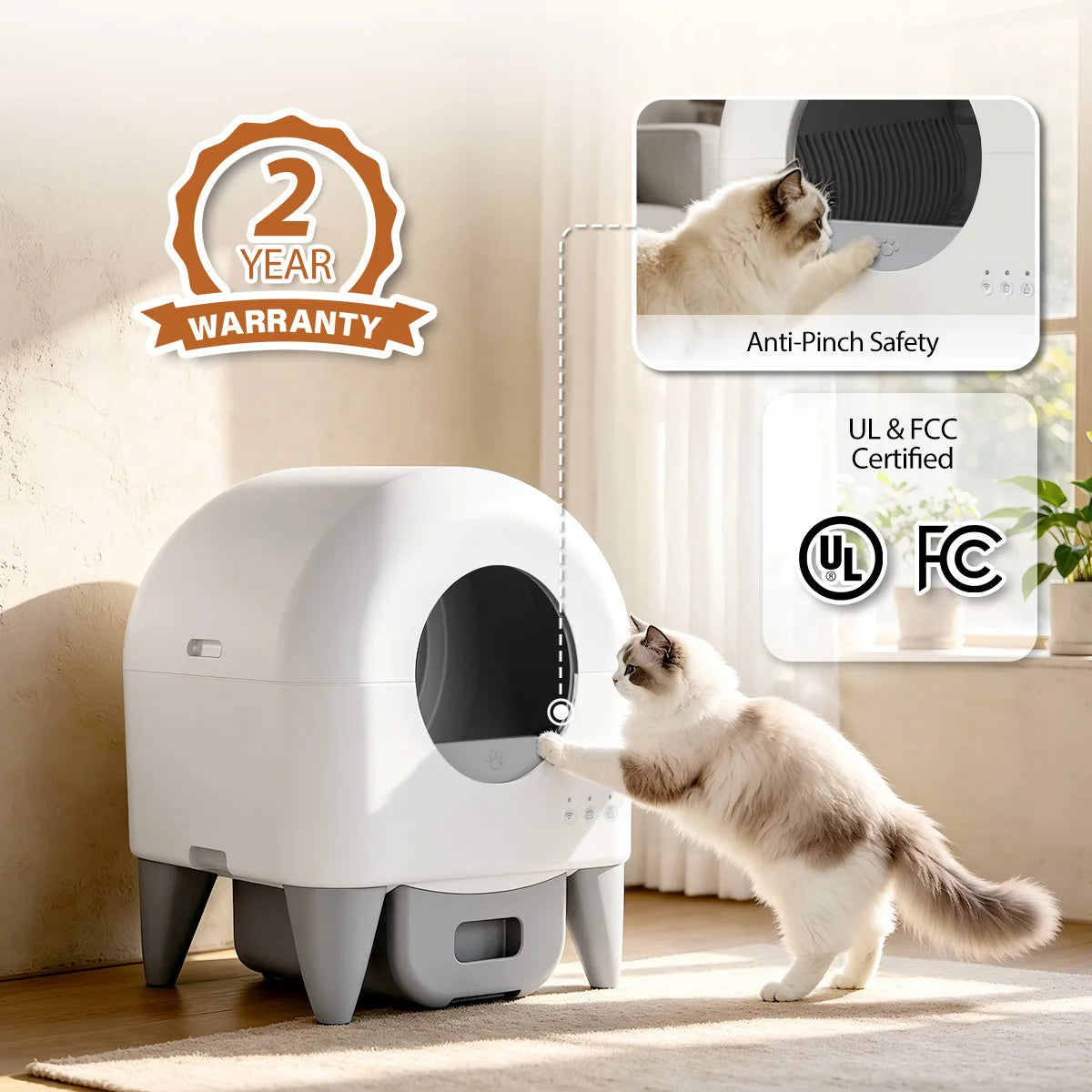 Smart Self Cleaning Automatic Enclosed Cat Litter Box