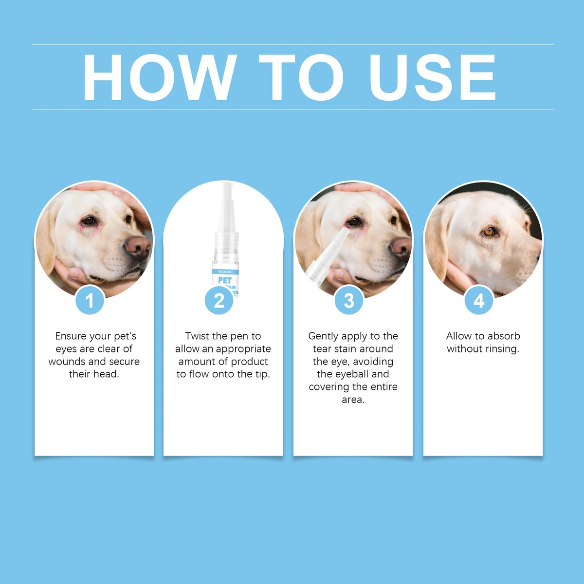 YEGBONG Pet Tear Stain Cleaner Pen for Dogs and Cats