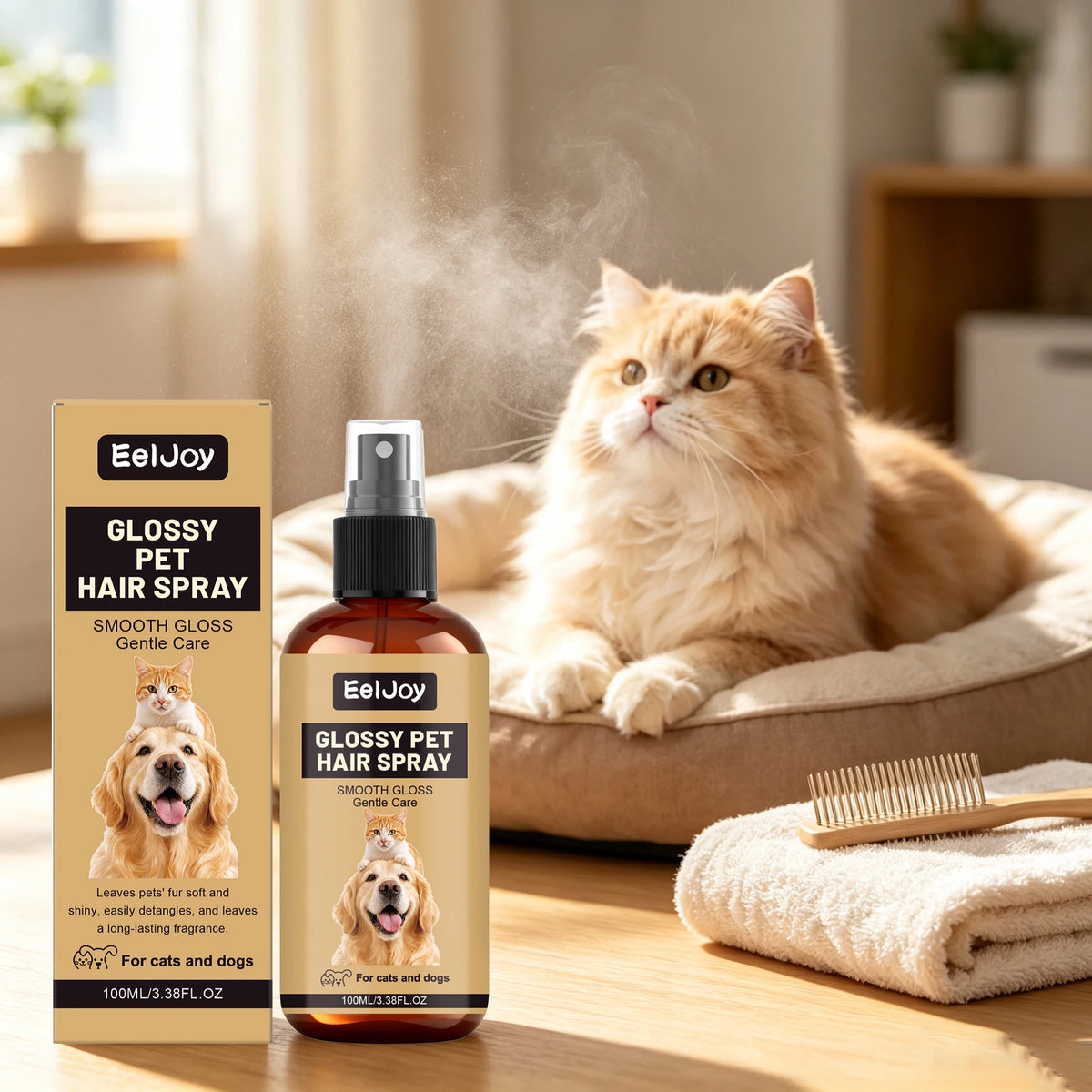 Gentle Pet Hair Care Spray For Smooth Glossy Coats