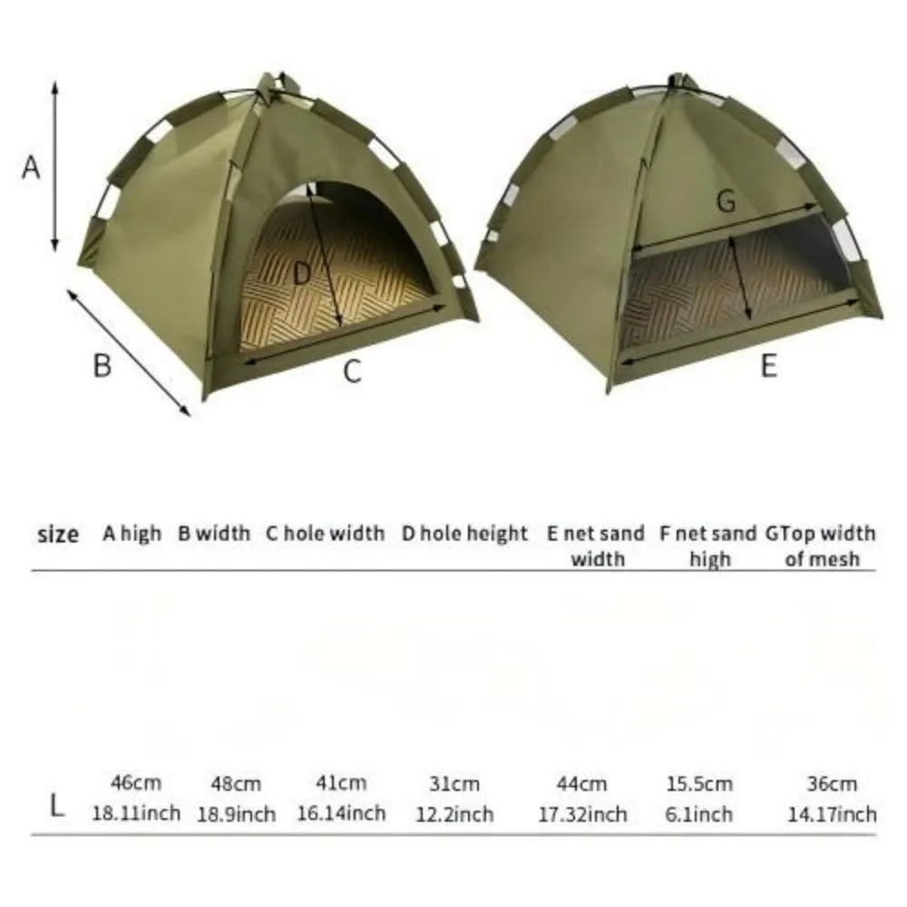 Semi Enclosed Outdoor Pet Tent Shelter for Cats and Dogs