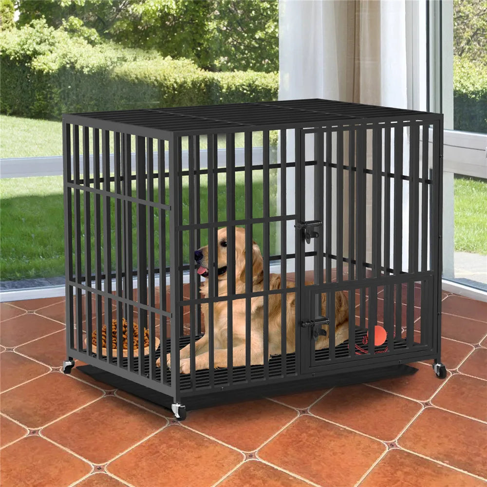 Bingopaw Heavy Duty Metal Dog Kennel With Removable Tray
