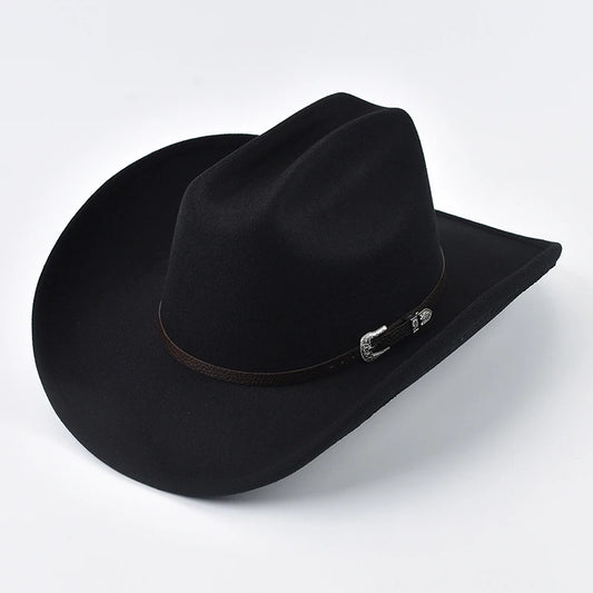 Unisex Western Cowboy Hat With Vintage Wide Brim Design