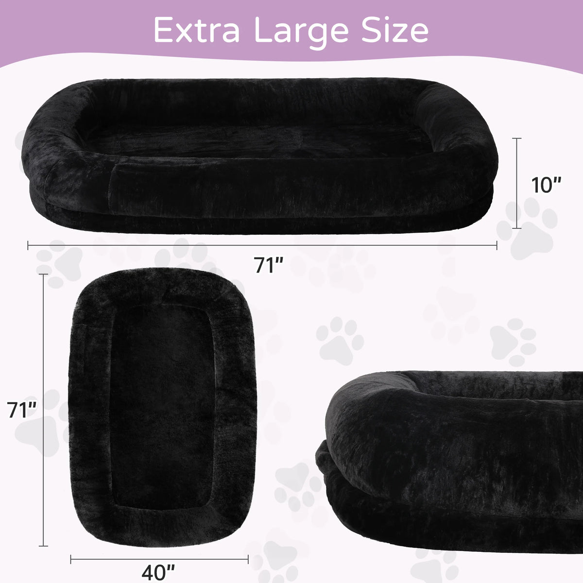 Orthopedic Human Dog Bed With Removable Machine Washable Cover