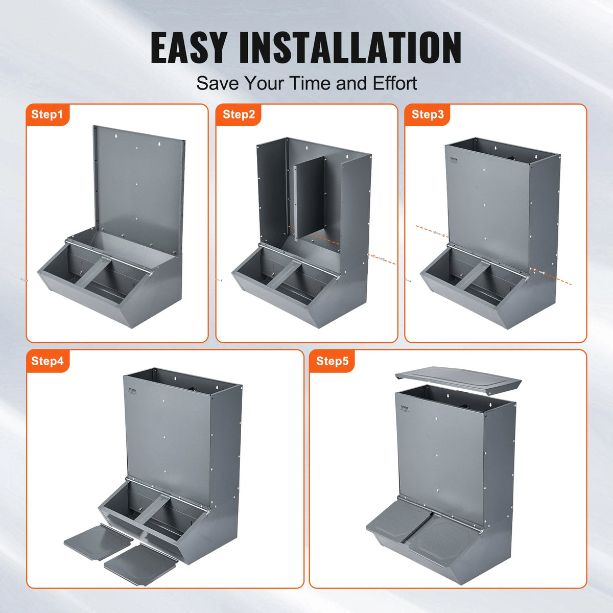 SucceBuy Heavy Duty Galvanized Steel Hog Feeder for Livestock