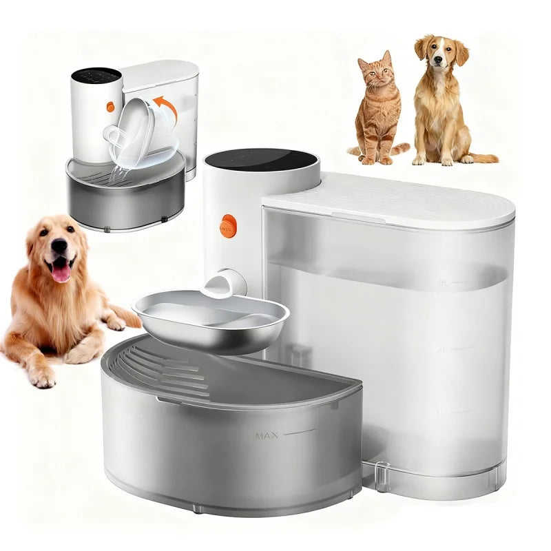 Booteely Automatic Stainless Steel Pet Water Bowl With Purification