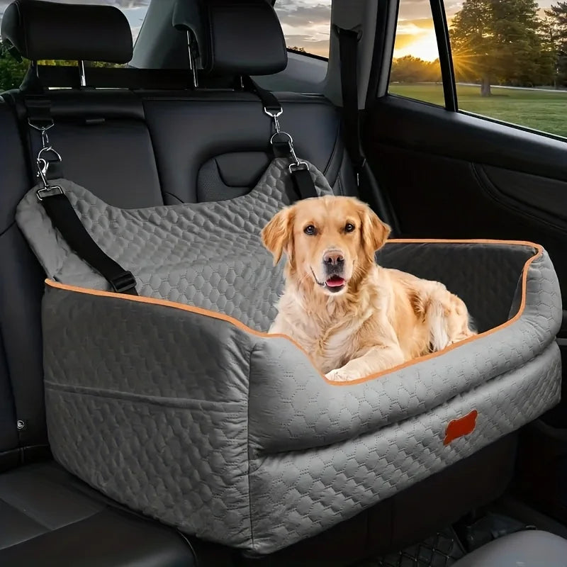 Dog Car Seat Booster Cushion With Memory Foam Storage Bag