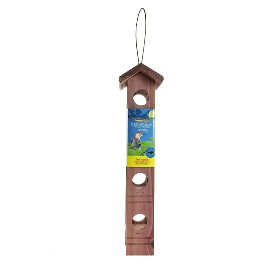 Cedar Wild Bird Suet Plug Feeder for Suet Dough Plugs